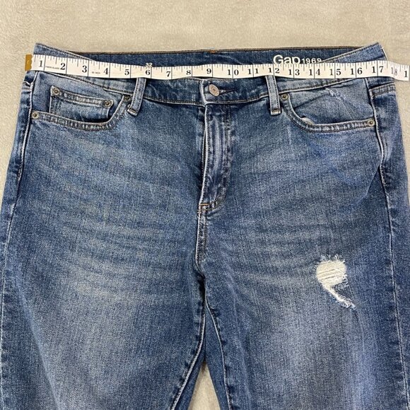 GAP Distressed Mid-Rise Skinny Jeans Size 32 Tall - Picture 13 of 16